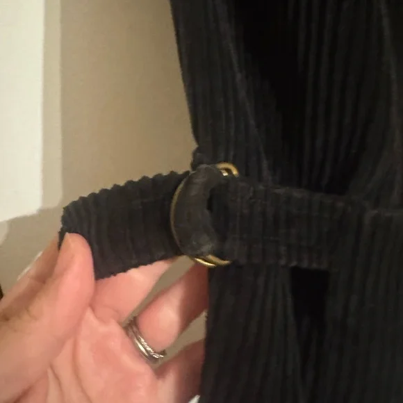 David Brooks Black Corduroy Zip Front Vest Adjustable Sides - Picture 6 of 6